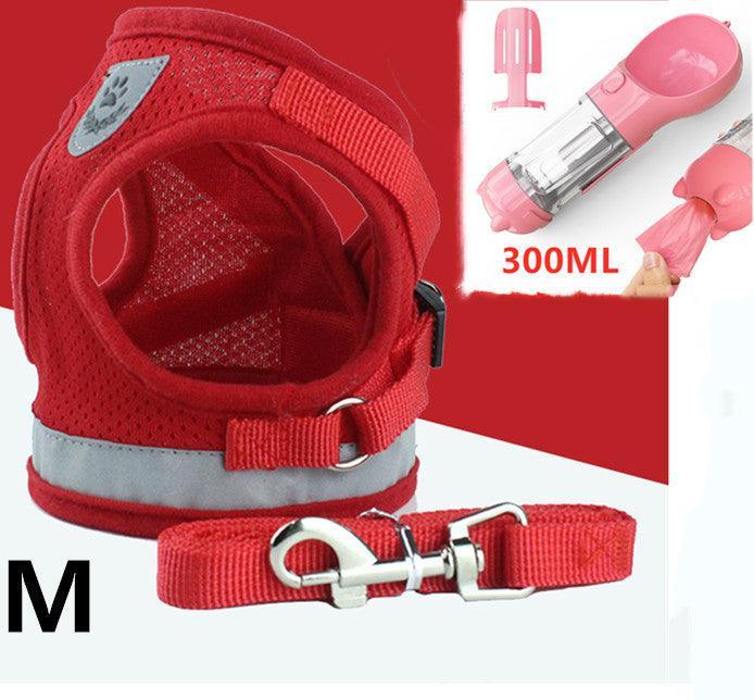 Breathable Mesh Pet Leash With Reflective Design And Matching Belt
