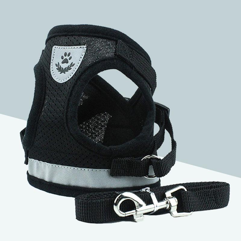 Breathable Mesh Pet Leash With Reflective Design And Matching Belt